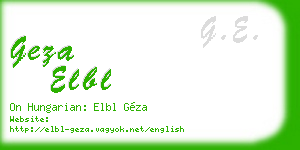 geza elbl business card